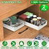 2Pcs Pull Out Cabinet Sliding Shelf Spice Rack Organizer Carbon Steel Roll Out Drawers with Adhesive Nano Film with Handle 55LBS Max Load