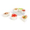 Divided Serving Tray with Lid 360° Rotatable Snack Box Container with 6 Dividers Clear Portable Snack Platters for Fruit Candy Nut Sna