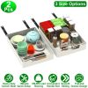 2Pcs Pull Out Cabinet Sliding Shelf Spice Rack Organizer Carbon Steel Roll Out Drawers with Adhesive Nano Film with Handle 55LBS Max Load
