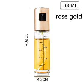 100ML Glass Olive Oil Spray Diffuser/Dispenser Bottle for Olive Oil, Vinegar, Soy Sauce, etc. (Color: Rose Gold)