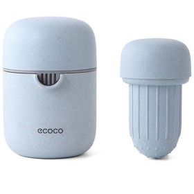 Hand Held Fruit Juicer Citrus Orange Squeezer Lid Rotation Press Anti-Slip Reamer for Lemon Lime Grapefruit Capacity Machine (Color: Blue, Size: 13.3x9.3cm)