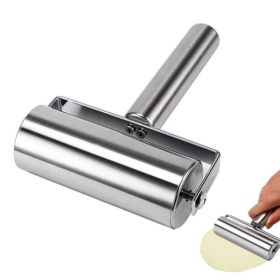 Baker's Roller, 360 Degree Rolling Pastry Roller, Stainless Steel For Baking, Non-stick Dough and Pastry Roller (Color: Silver-L)
