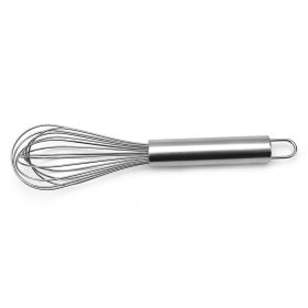 1pc Stainless Steel Whisk; Cooking Mixer; Whisk For Blending; Beating And Stirring; Enhanced Version Balloon Wire Whisk; Kitchen Gadget; 8in/10in/12in (Size: 12in Stainless Steel Egg Beater)