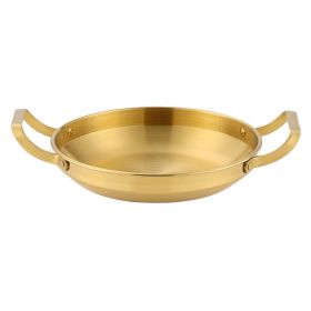 Sturdy Two Handle Stainless Steel Pan for Seafood, Stir Fry, Fried Chicken Tray (Type: 26cm, Color: Gold)