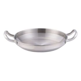 Sturdy Two Handle Stainless Steel Pan for Seafood, Stir Fry, Fried Chicken Tray (Type: 30cm, Color: Silver)