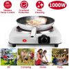 1200W Electric Infrared Single Burner Portable Heating Hot Plate Stove Countertop RV Hotplate with 7.5' Glass Cooktop Stepless Temperature Adjustments