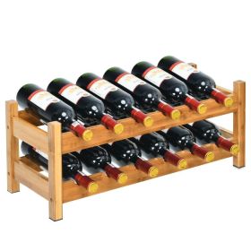 Kitchen Natural Bamboo Products Wine Rack Display Storage Holder  Shelf (Type: Wine rack, Color: Natural B)