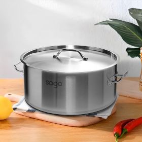 SOGA 17L Top Grade Thick Stainless Steel Stock Pot 18/10 (Material: Stainless)