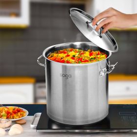 SOGA Stock Pot 17L Top Grade Thick Stainless Steel Stockpot 18/10 (Product Type: Stainless)