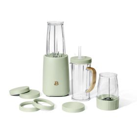 Drew Barrymore's Personal Blender Set Travel Cup Included Use for Smoothies, Salsas, and Creamy Sauces (Color: Sage Green)