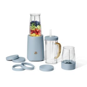 Drew Barrymore's Personal Blender Set Travel Cup Included Use for Smoothies, Salsas, and Creamy Sauces (Color: Cornflower Blue)