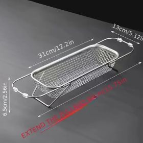 "Adjustable Stainless Steel Sink Drain Basket - Expandable Dish Drying Rack for Bowls, Cutlery & Fruits" (Capacity: small)