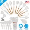 35Pcs Cooking Utensil Set Kitchen with Accessories Egg Holder, Whisk Separator, Tongs, Turner Spoons, etc