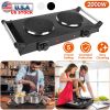 Electric Dual Coil Burner 2000W 5 Temperature Settings Portable for Countertop, RV, Tight Spaces