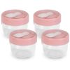 4 Food Containers with Lids and Folding Spoons 20oz Portable & Leak-proof Jars