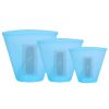 3Pcs Silicone Food Storage Bags Reusable Leak Proof Set Microwave & Dishwasher Safe 8.5oz/17oz/25.4oz