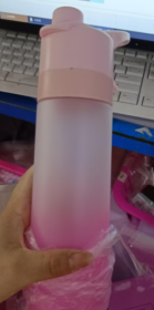 Spray And Water Bottle In One Sport Fitness Water Bottle For Girls Outdoor Travel Bottles (Color: Pink)