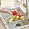 Expandable Stainless Steel Kitchen Sink Colander/Drain Basket for Fruits, Vegetables, Dishes, Bowls & Cutlery Washing Drains Forks, Knives
