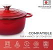 3 QT Cast Iron Dutch Oven, Enamel Coated Cookware Pot with Self Basting Lid for Home Baking, Braiser, Cooking, Aqua