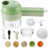 4-In-1 Vegetable Chopper Handheld Electric Vegetable Cutter Set Portable Wireless Garlic Masher, Press, and Slicer Set Multifunction Kitchen Tool