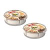 Divided Serving Tray with Lid 360° Rotatable Snack Box Container with 6 Dividers Clear Portable Snack Platters for Fruit Candy Nut Sna