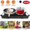 Electric Dual Coil Burner 2000W 5 Temperature Settings Portable for Countertop, RV, Tight Spaces