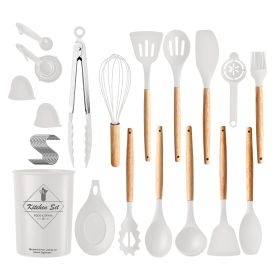 35Pcs Cooking Utensil Set Kitchen with Accessories Egg Holder, Whisk Separator, Tongs, Turner Spoons, etc (Option: UtensilSetWhite)