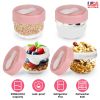 4 Food Containers with Lids and Folding Spoons 20oz Portable & Leak-proof Jars