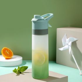 Spray And Water Bottle In One Sport Fitness Water Bottle For Girls Outdoor Travel Bottles (Color: Green)